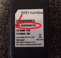 GPS tracker IMEI number on the tracker
